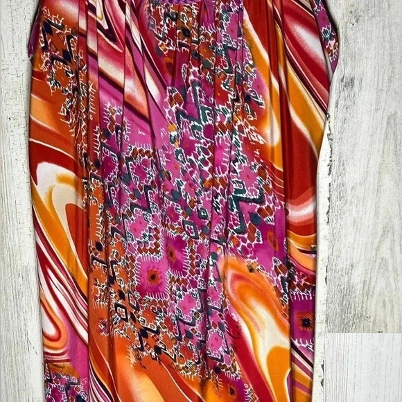 NATORI Dress Size Small Pink Orange - Picture 3 of 6